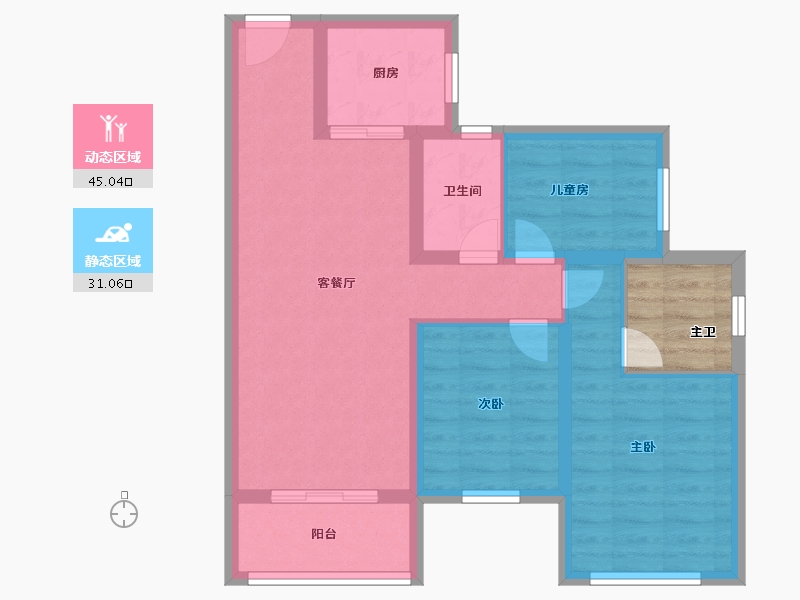 福建省-福州市-中海凤凰熙岸-71.20-户型库-动静分区