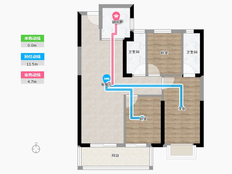 福建省-莆田市-保利城天宸-73.50-户型库-动静线