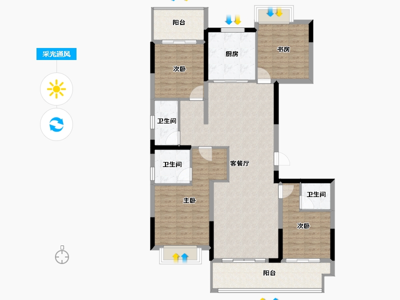 福建省-莆田市-铜锣湾万达广场-123.92-户型库-采光通风