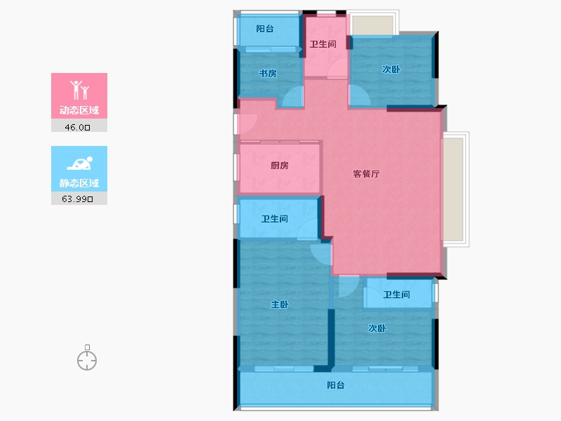 福建省-莆田市-铜锣湾万达广场-98.86-户型库-动静分区