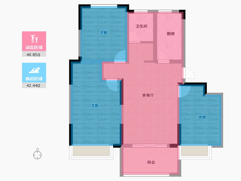 安徽省-滁州市-凤阳华地公馆-79.05-户型库-动静分区