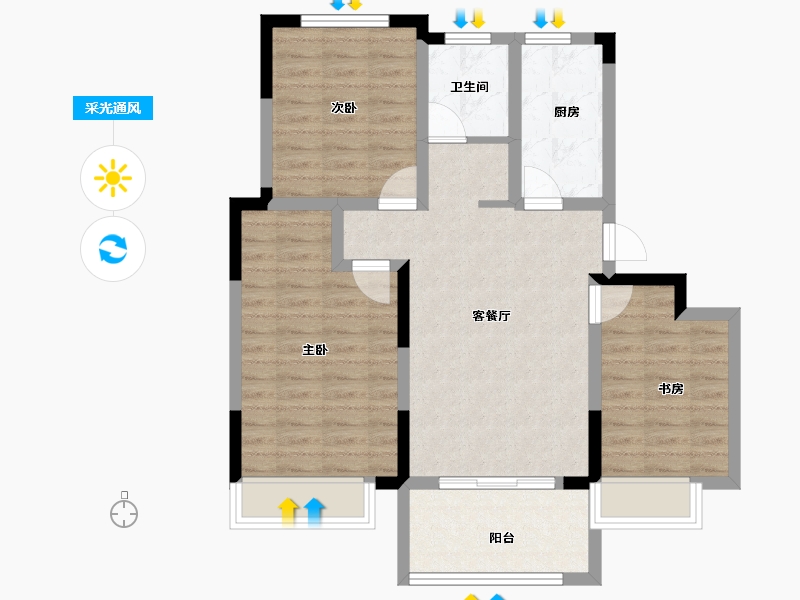 安徽省-滁州市-凤阳华地公馆-79.05-户型库-采光通风