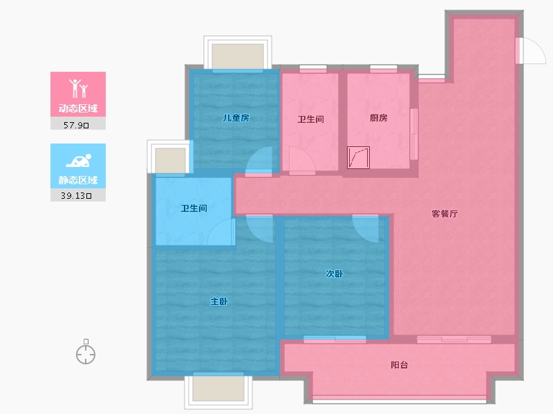 江西省-上饶市-金科奥园·铂悦都会-86.01-户型库-动静分区