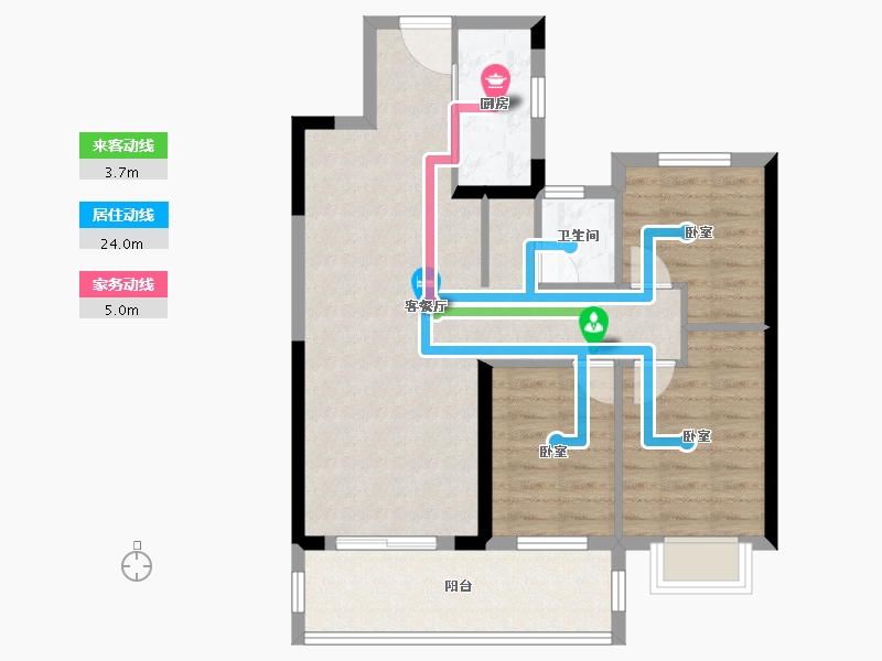 湖北省-荆州市-当代显扬府ΜΟΜΛ-77.18-户型库-动静线