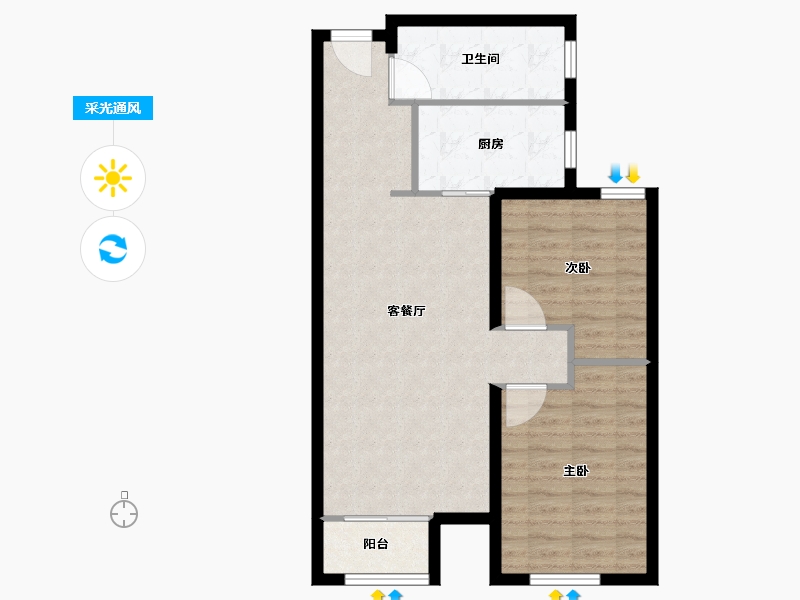 河北省-秦皇岛市-那畔雲起墅-71.21-户型库-采光通风