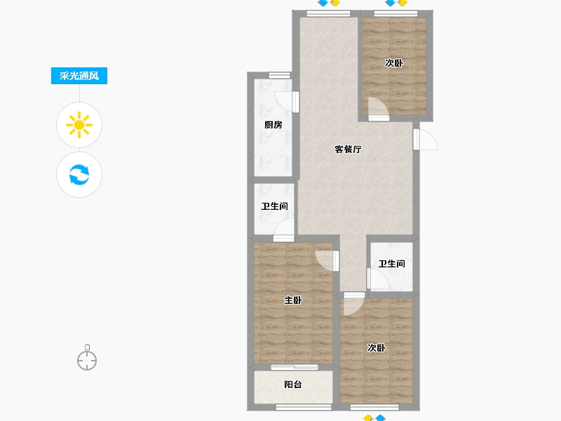 河北省-秦皇岛市-在水一方-79.10-户型库-采光通风