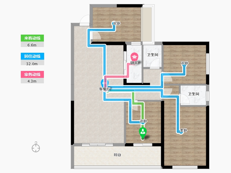 广西壮族自治区-玉林市-世客城九龙上园-110.05-户型库-动静线