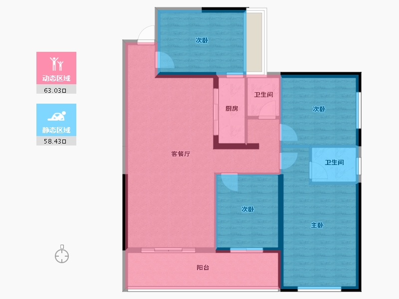 广西壮族自治区-玉林市-世客城九龙上园-110.05-户型库-动静分区