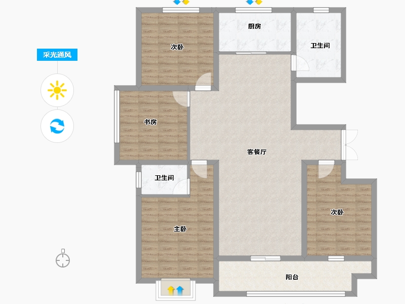 河南省-商丘市-史丹利·景城花园-124.80-户型库-采光通风