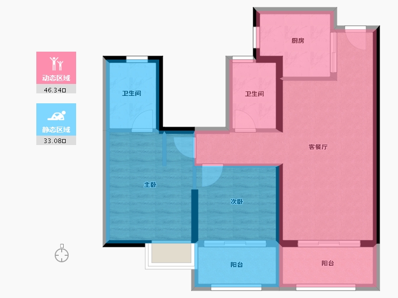 福建省-漳州市-经发万和湖畔首府-70.41-户型库-动静分区