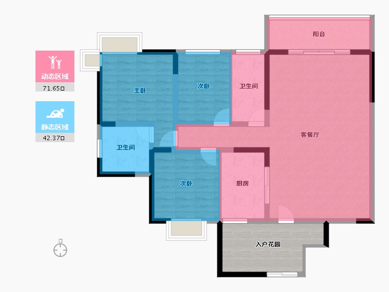 广西壮族自治区-来宾市-晓都·盛苑新街-113.51-户型库-动静分区