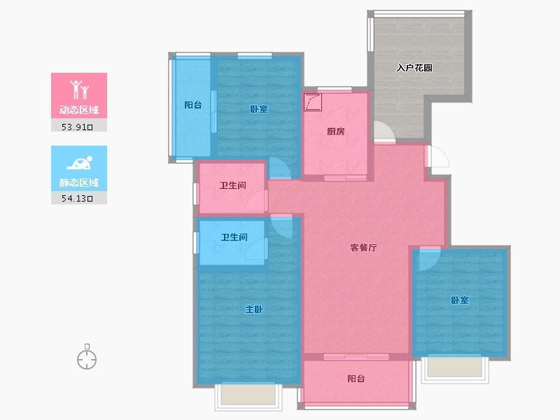 山东省-烟台市-日昇山水苑-107.64-户型库-动静分区