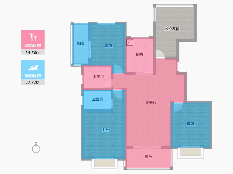 山东省-烟台市-日昇山水苑-108.00-户型库-动静分区