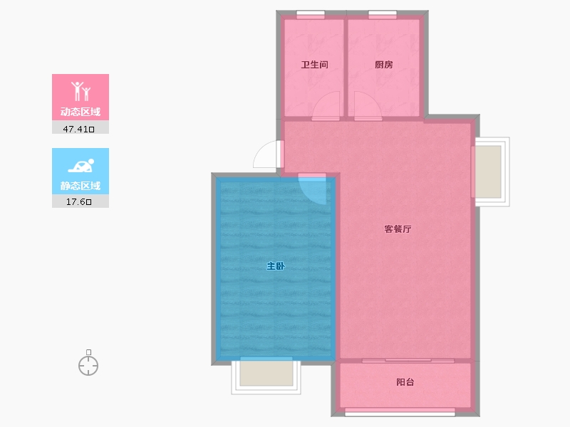 江苏省-苏州市-文溪花苑-46.48-户型库-动静分区