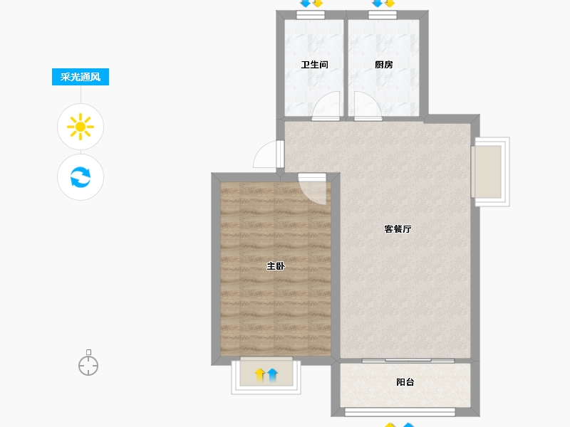 江苏省-苏州市-文溪花苑-46.48-户型库-采光通风