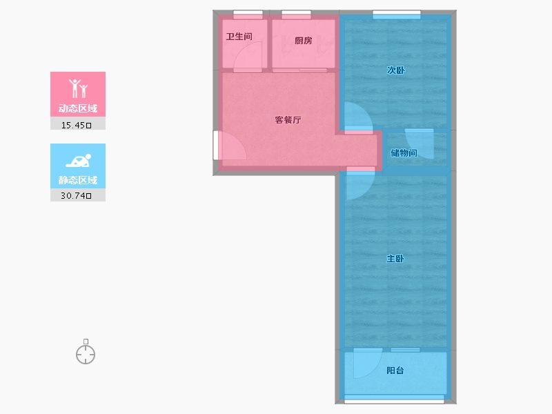 北京-北京市-展春园小区-46.08-户型库-动静分区