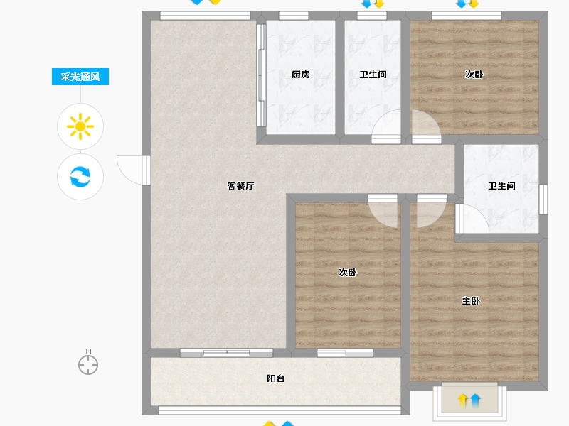 河南省-濮阳市-丽景上品-104.50-户型库-采光通风