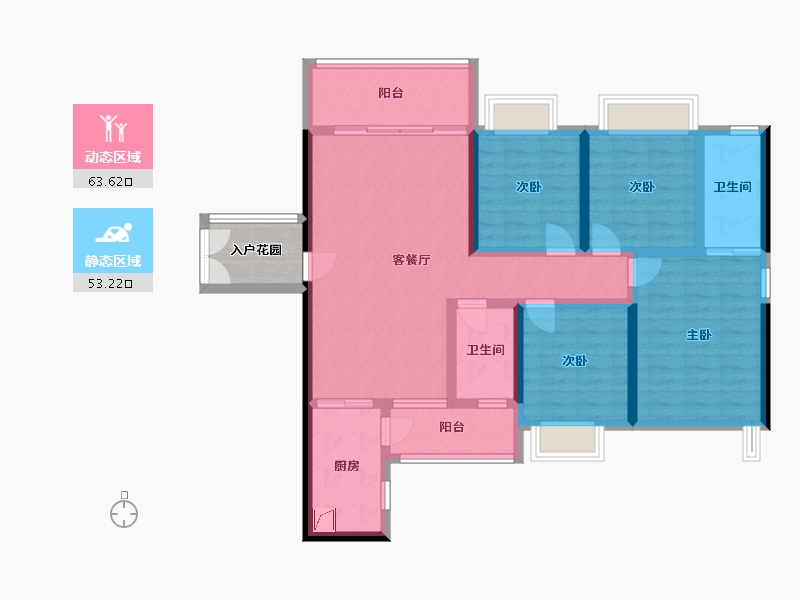 贵州省-遵义市-敦盛花园-112.58-户型库-动静分区