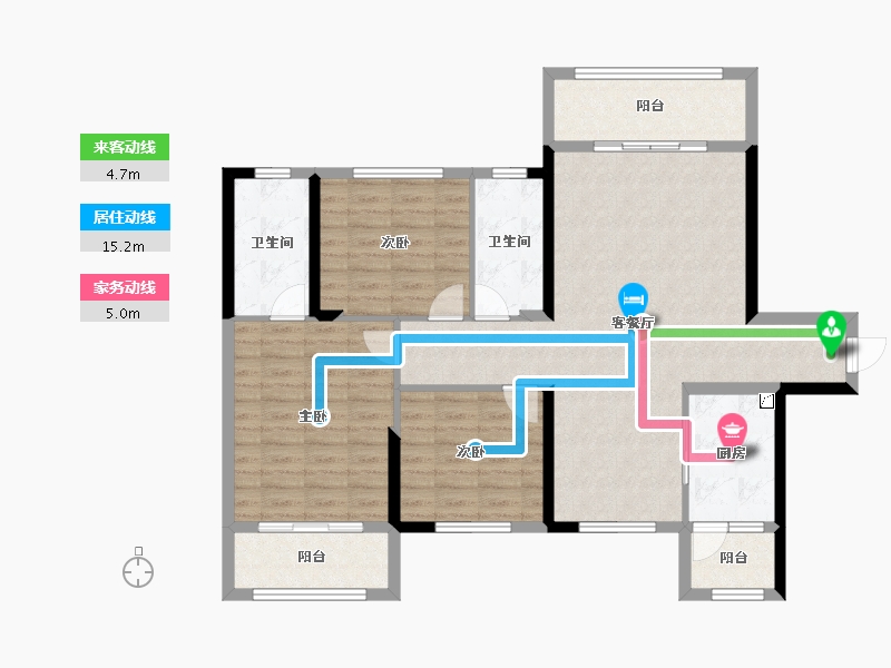 湖南省-株洲市-顺凯公馆-105.30-户型库-动静线