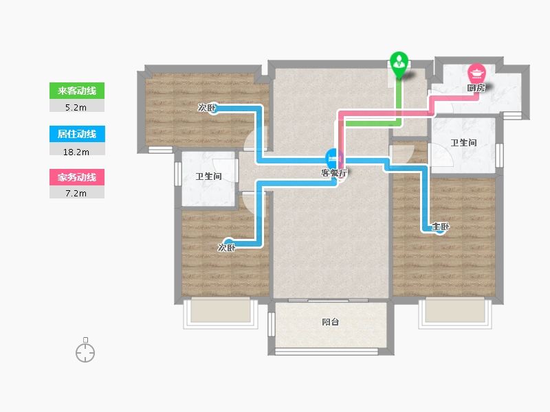 浙江省-温州市-慈湖锦苑一组团-97.00-户型库-动静线