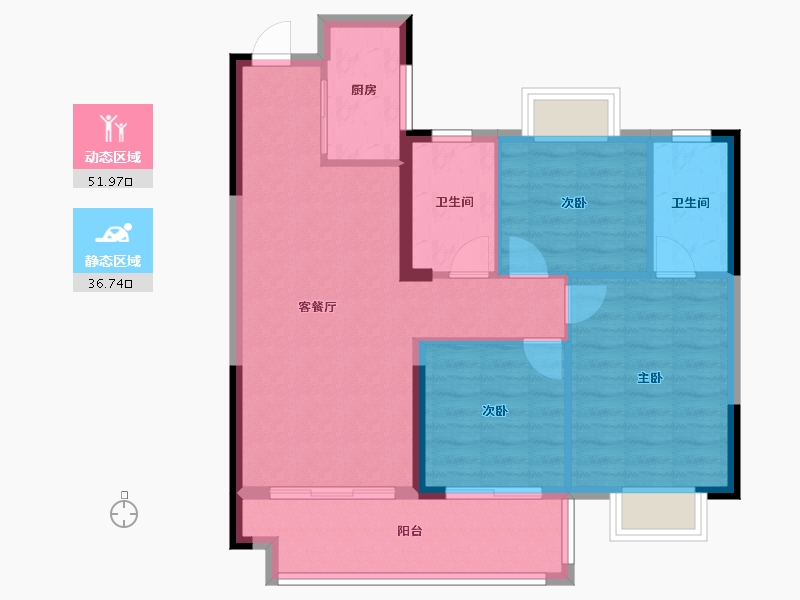 江西省-上饶市-晶科·广信公馆-80.01-户型库-动静分区