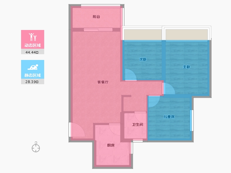 贵州省-贵阳市-金地云麓—号-64.54-户型库-动静分区