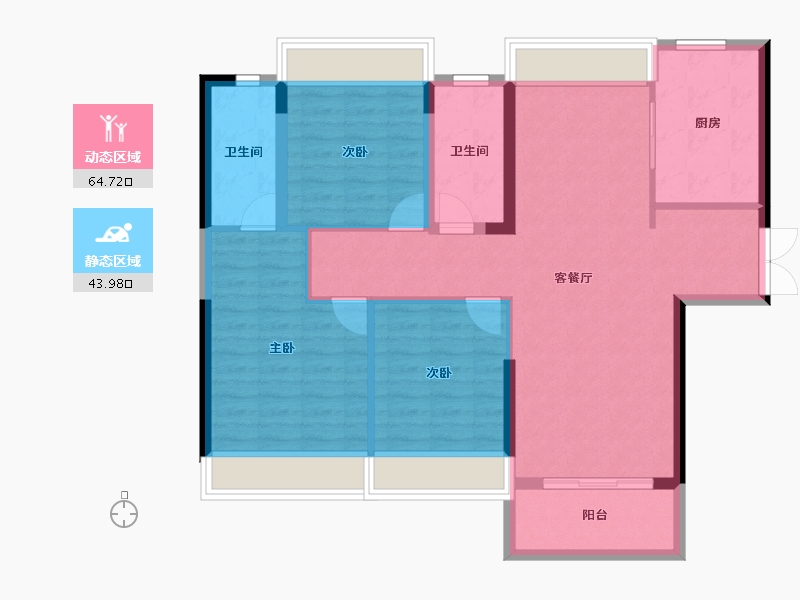 安徽省-黄山市-鸿威·春江丽景-98.19-户型库-动静分区