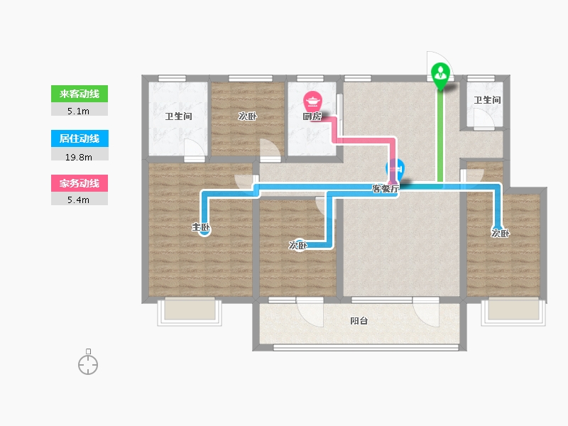 山东省-济宁市-九巨龙龙城华府-116.96-户型库-动静线