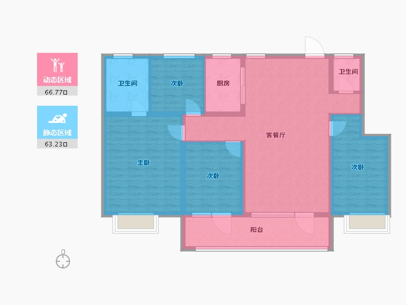 山东省-济宁市-九巨龙龙城华府-116.96-户型库-动静分区