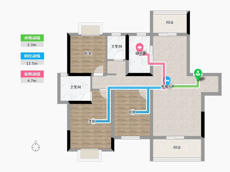 湖南省-怀化市-芷江中伟公馆-97.70-户型库-动静线