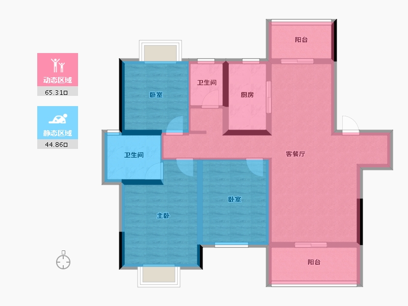 湖南省-怀化市-芷江中伟公馆-97.70-户型库-动静分区