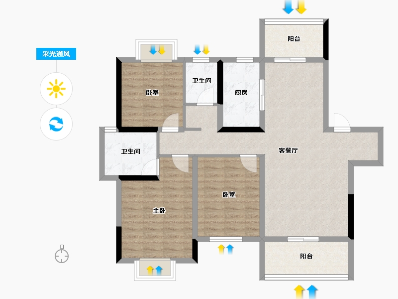 湖南省-怀化市-芷江中伟公馆-97.70-户型库-采光通风