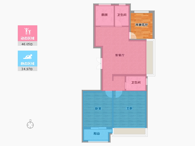 山东省-烟台市-福润华府-80.53-户型库-动静分区