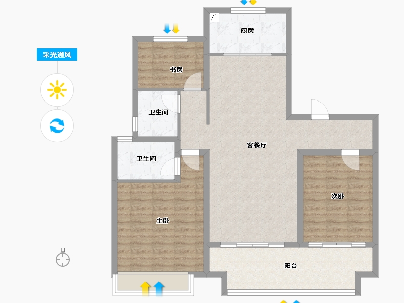 山东省-济宁市-均和惠民·玖悦-103.12-户型库-采光通风