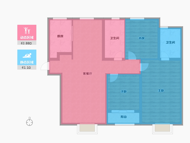 山东省-济宁市-融创滨江壹号-112.88-户型库-动静分区