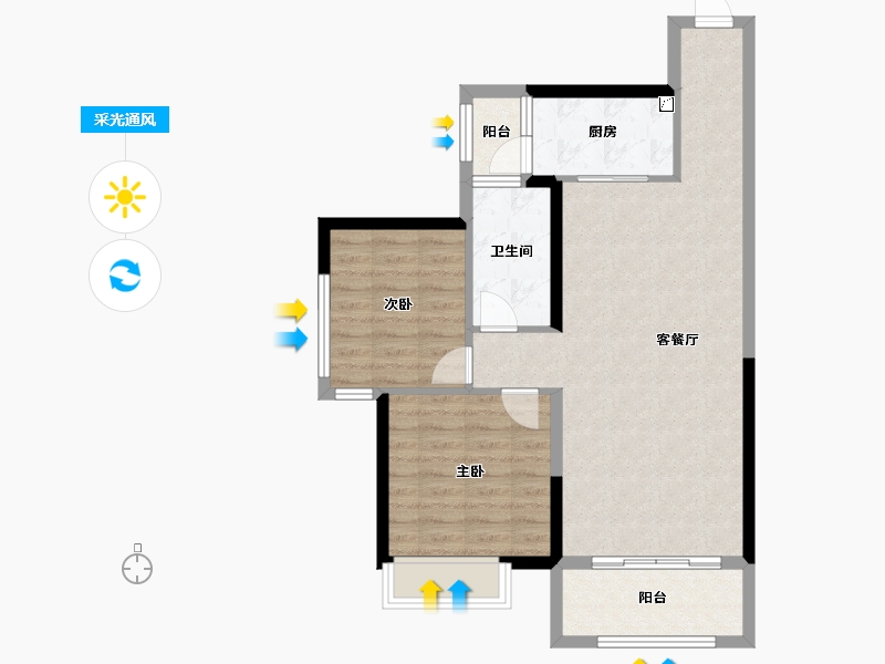 湖南省-株洲市-顺凯公馆-76.01-户型库-采光通风