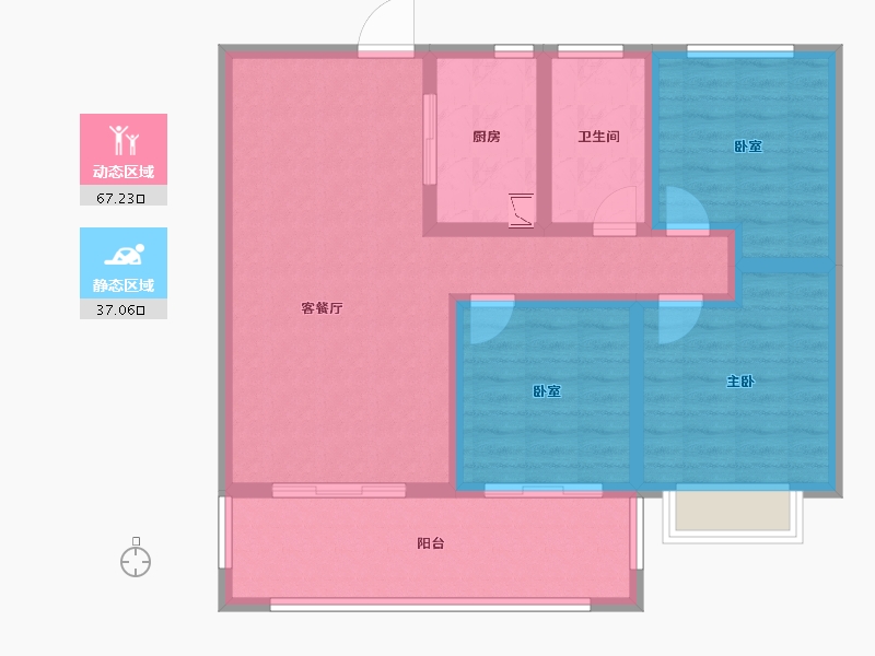 河南省-濮阳市-汇升•珑玺台-92.78-户型库-动静分区