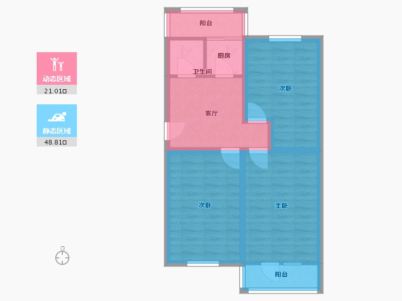 北京-北京市-展春园小区-65.60-户型库-动静分区