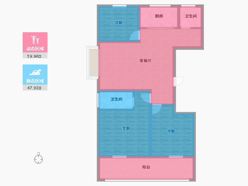 山东省-济宁市-九巨龙龙城华府-95.86-户型库-动静分区