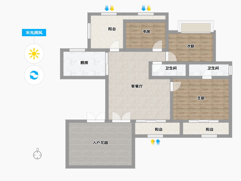 山东省-济宁市-百大生态庄园-107.87-户型库-采光通风