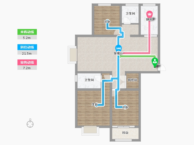 山东省-济宁市-祥安名府-103.12-户型库-动静线