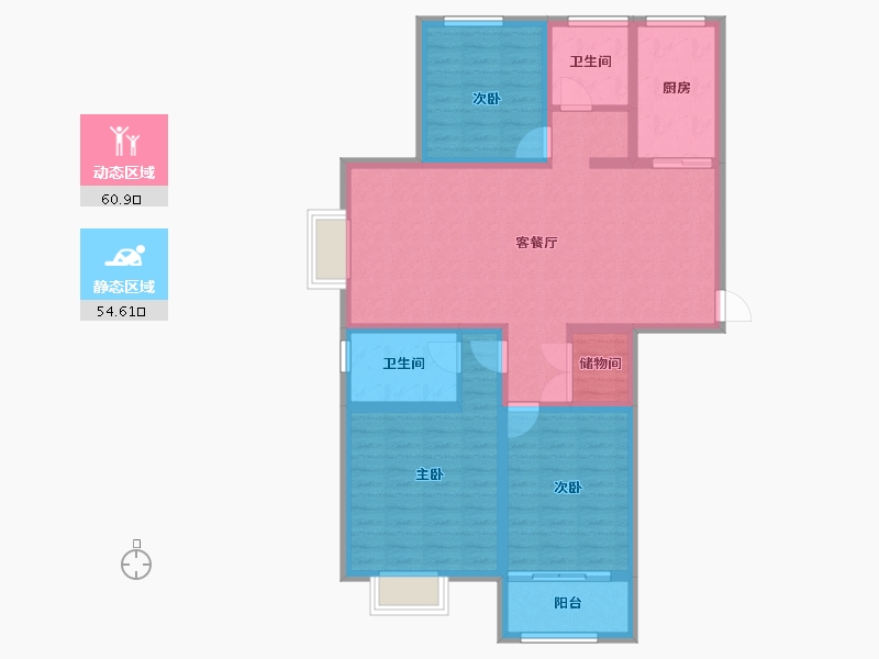 山东省-济宁市-祥安名府-103.12-户型库-动静分区