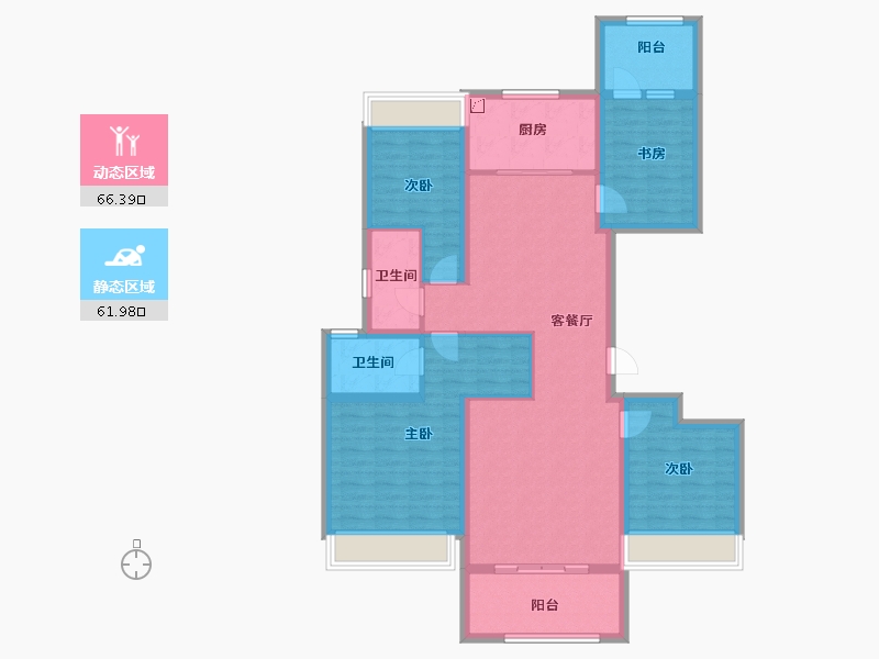 云南省-昆明市-中南碧桂园樾府-114.40-户型库-动静分区