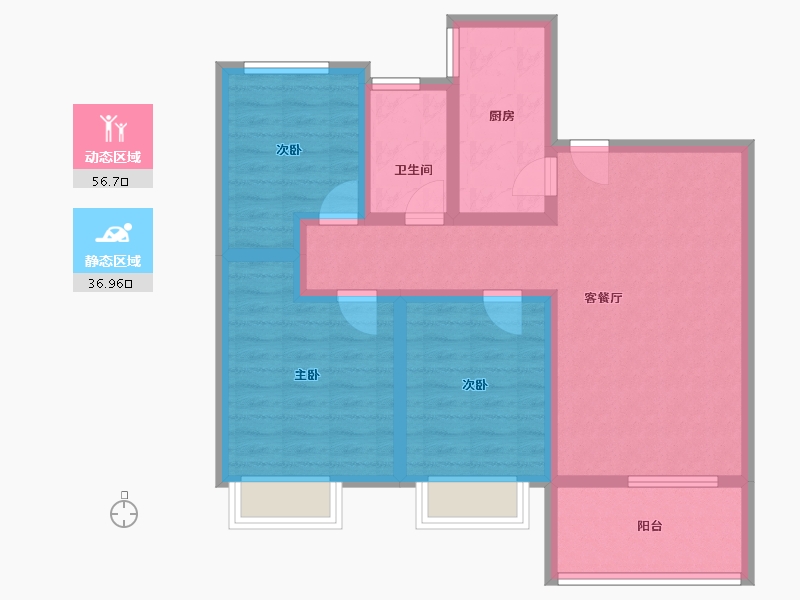 山东省-济宁市-九巨龙龙城华府-82.15-户型库-动静分区