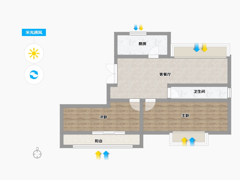 山东省-济宁市-金山新苑-62.12-户型库-采光通风