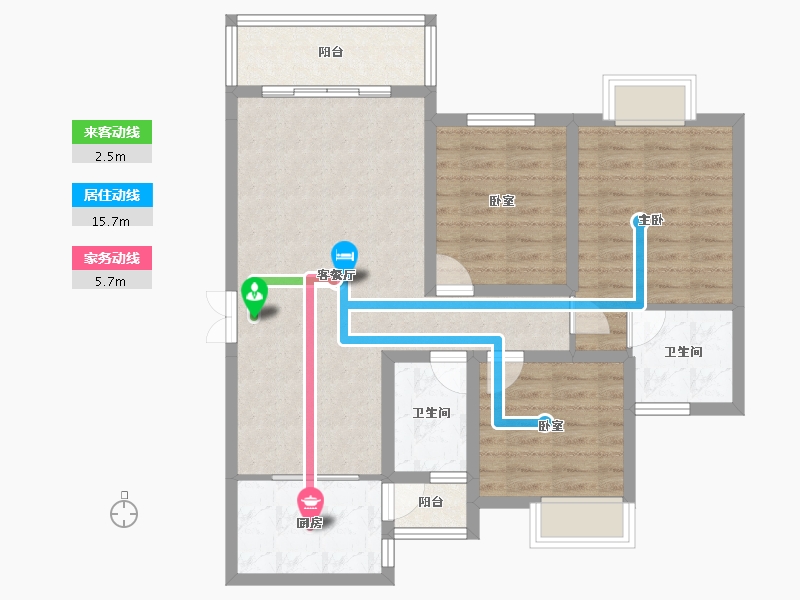 贵州省-贵阳市-兴隆枫丹白鹭城市花园-86.41-户型库-动静线