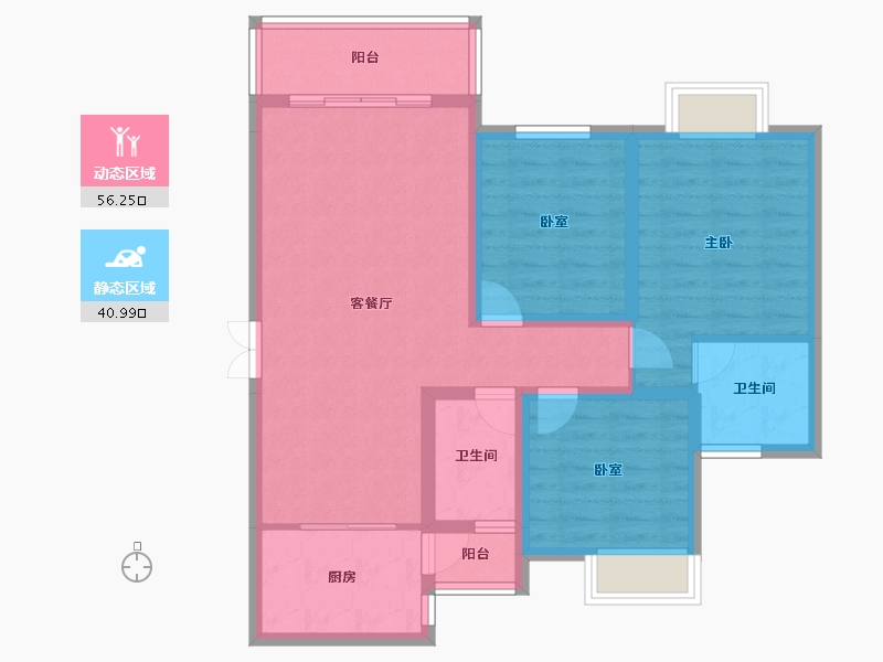 贵州省-贵阳市-兴隆枫丹白鹭城市花园-86.41-户型库-动静分区