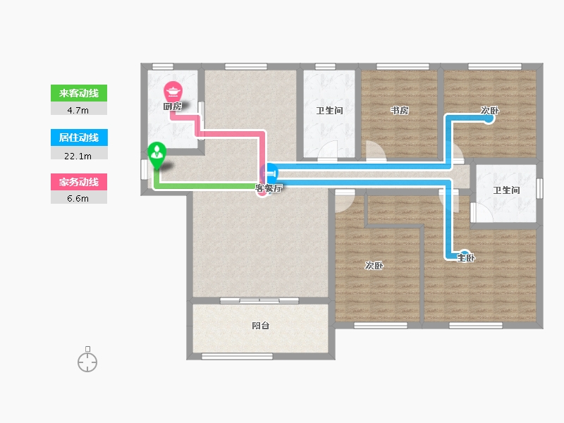 山东省-济宁市-菱花富贵园-136.05-户型库-动静线