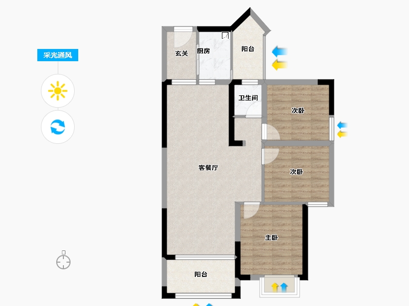 广西壮族自治区-来宾市-金霖华庭二期-81.04-户型库-采光通风