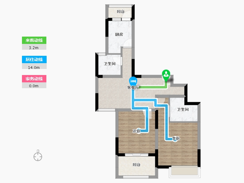 山东省-济宁市-裕隆·圣都花园-70.84-户型库-动静线